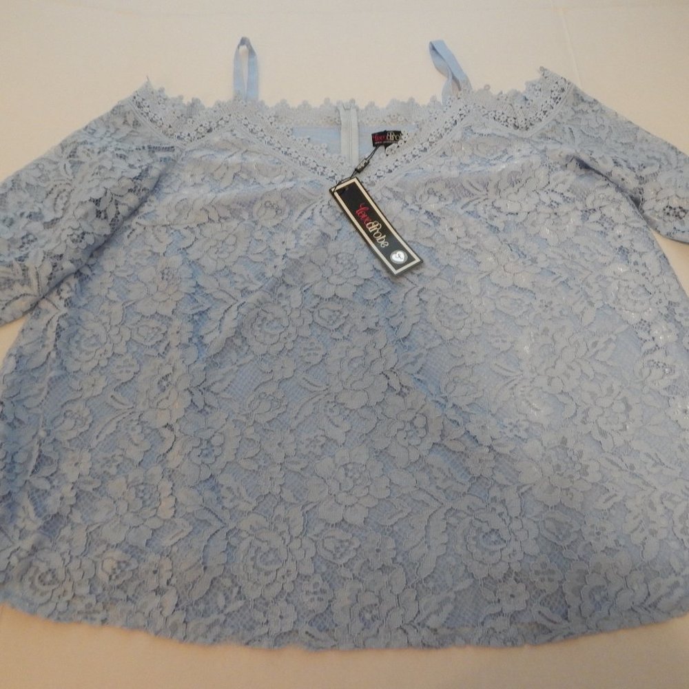 Lovedrobe UK Blue Lace Top Plus